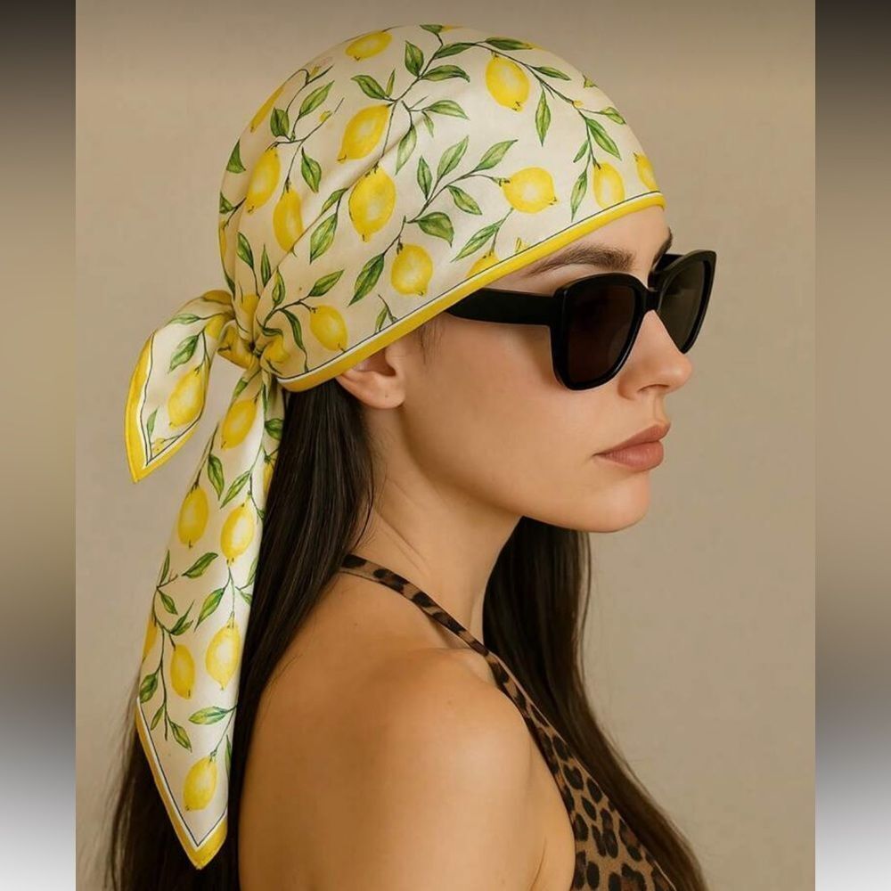 Lemon Print Scarf M553